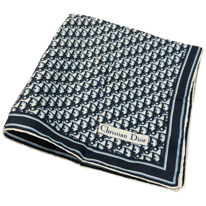 Vintage 2000s Dior Monogram Silk Scarf | O/S, Navy