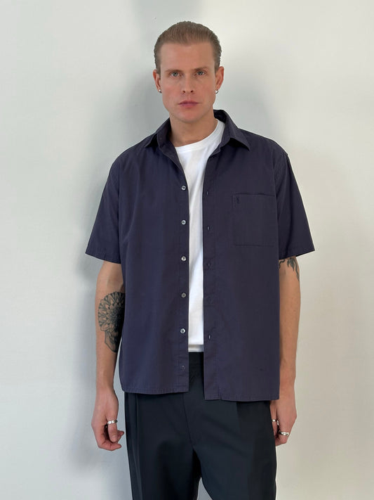 Yves Saint Laurent Pour Homme 1990s Cotton Short Sleeve Shirt - M/L