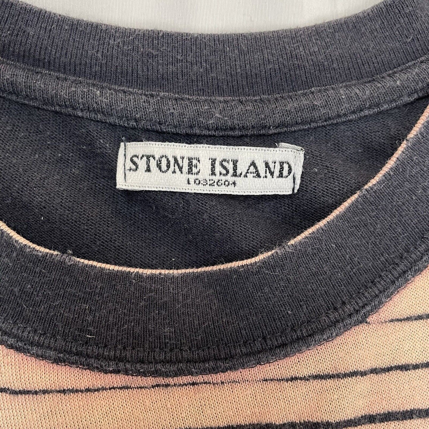 Vintage Stone Island Striped T-Shirt, Size Large | Stone island, Bleached Black