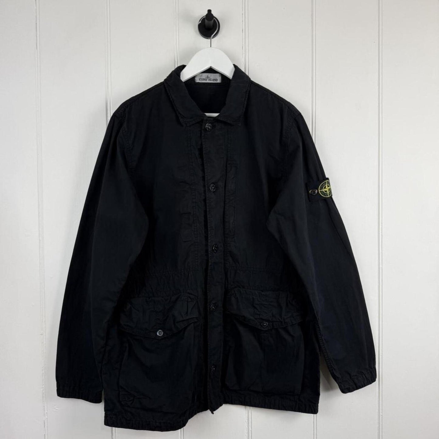 Stone Island Tela Smerigliata Overshirt Jacket Black (XL) | Extra Large, Black
