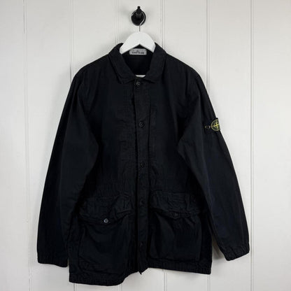 Stone Island Tela Smerigliata Overshirt Jacket Black (XL) | Extra Large, Black