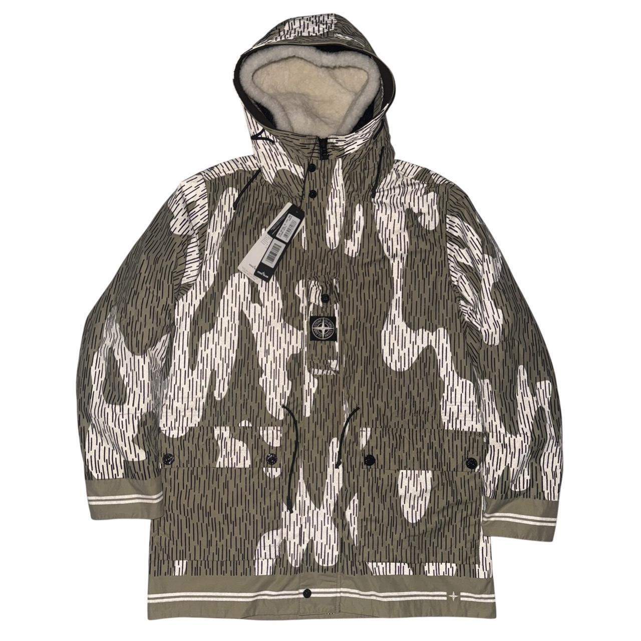 Stone Island Naslan Watro Reflective Rain Camo Jacket | Large, Camo
