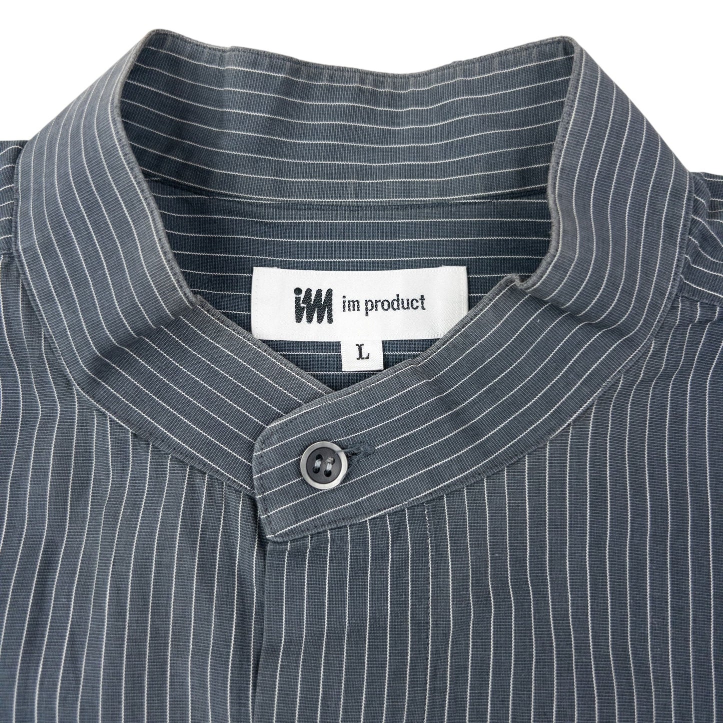 Vintage 90s Issey Miyake Striped Long Sleeve Button Up Shirt Size L | Large, Grey