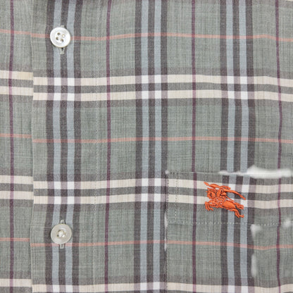 Vintage 2000s Burberry Blue Label Nova Check Long Sleeve Button Up Shirt Size M | Medium, Blue