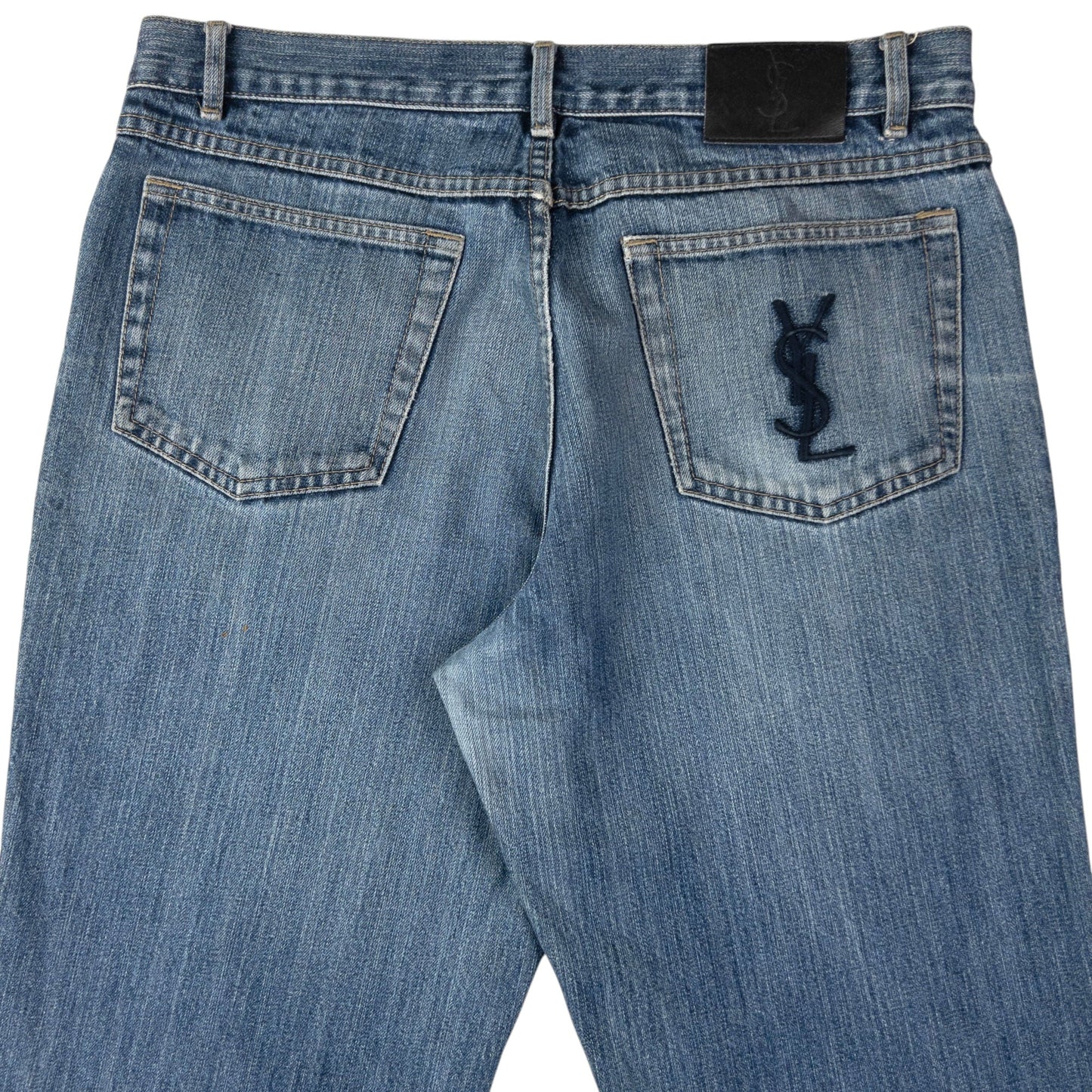Vintage YSL Yves Saint Laurent Embroidered Denim Jeans Size W34 | W34, Blue