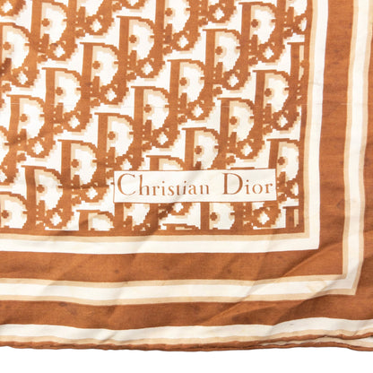 Vintage 2000s Dior Monogram Pixel Silk Scarf | O/S, Brown