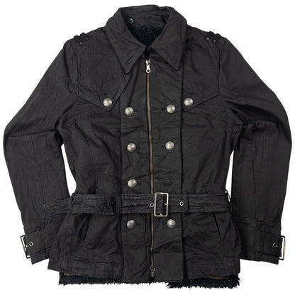 Vintage PPFM Fur Lined Zip Up Belted Jacket Womens Size M