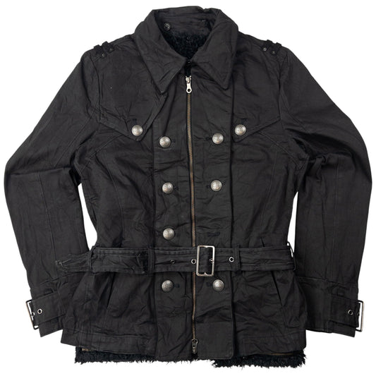 Vintage PPFM Fur Lined Zip Up Belted Jacket Womens Size M