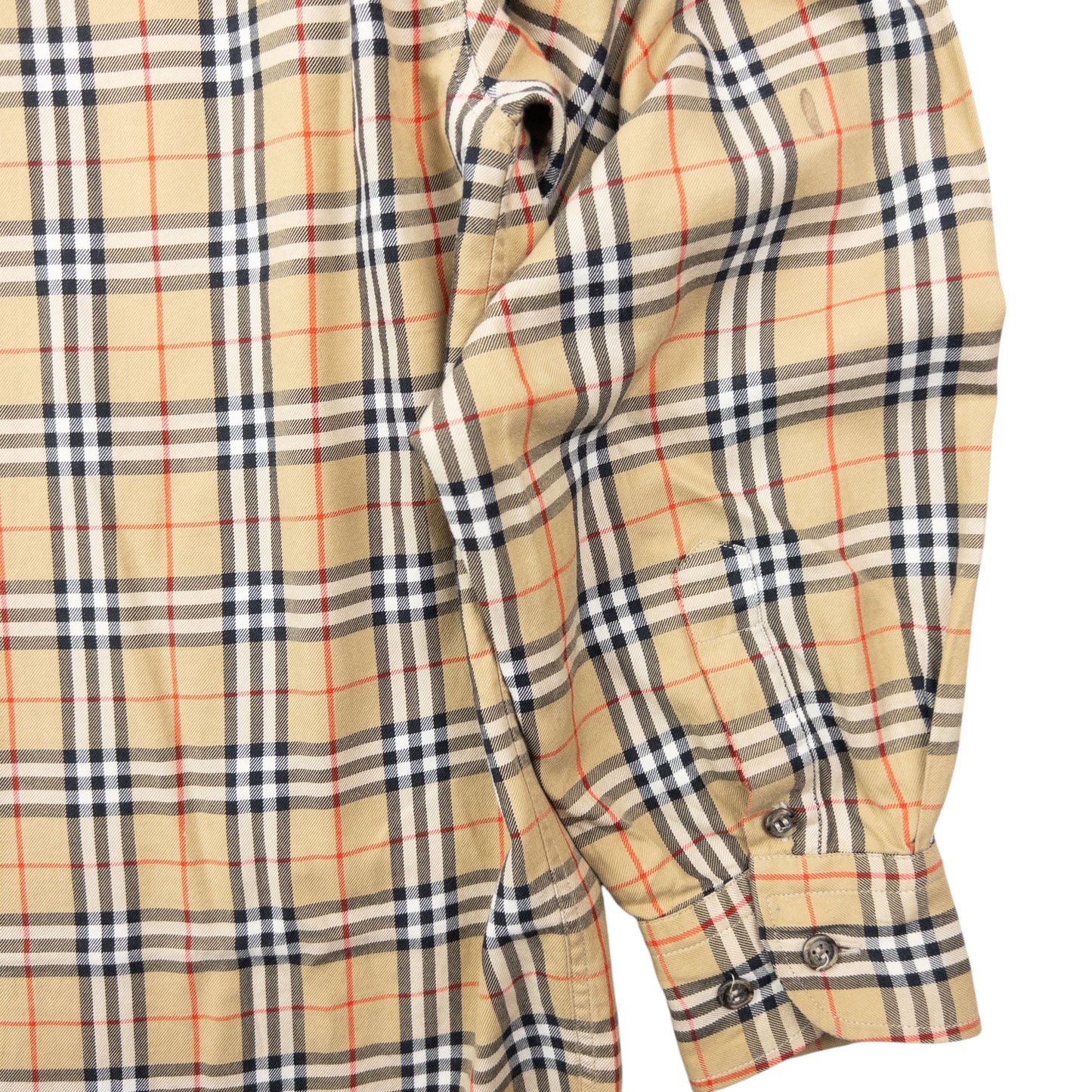 Vintage 90s Burberry Nova Check Long Sleeve Button Up Shirt Size S | Small, Beige