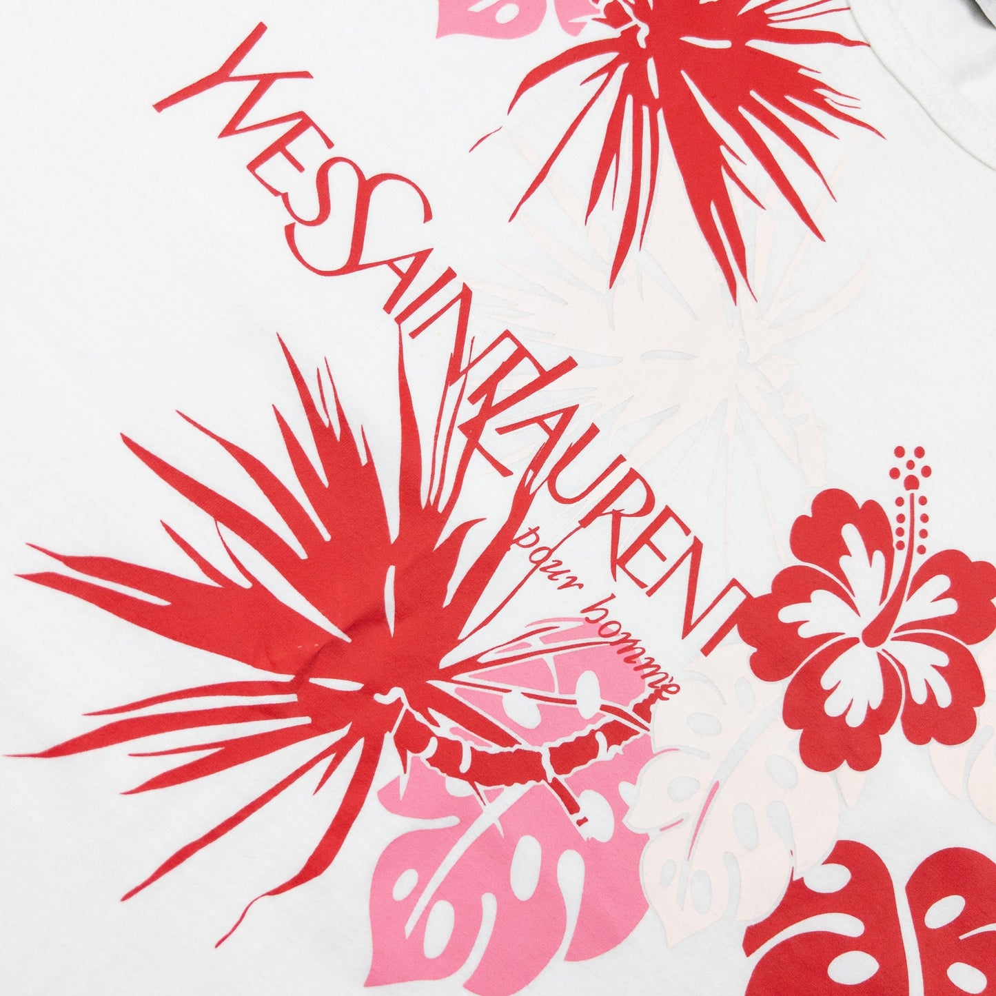 Vintage 2000s YSL Yves Saint Laurent Tropical Graphic T Shirt Size M | Medium, Multicoloured