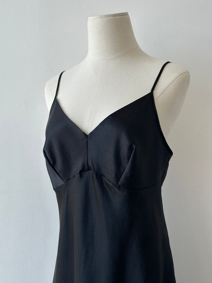 St Michael 1990s Satin Midi Slip Dress - M