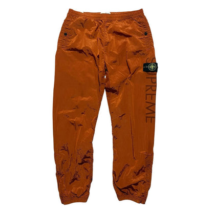 Stone Island Supreme Nylon Bottoms | Medium, Orange