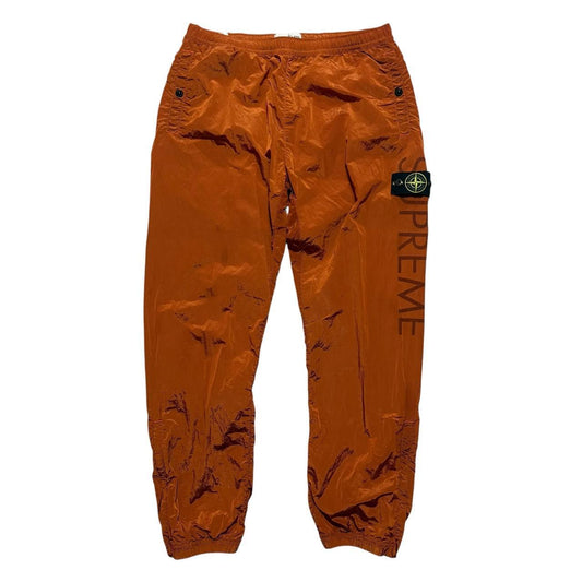 Stone Island Supreme Nylon Bottoms | Medium, Orange