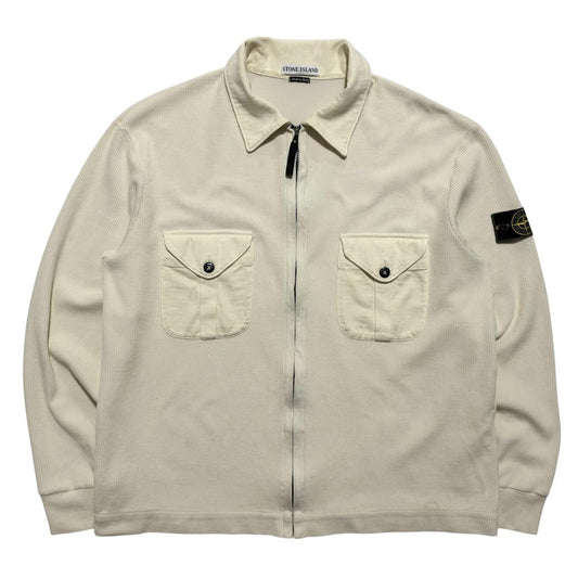 Stone Island S/S 2000 Ribbed Overshirt | XL, Off-White