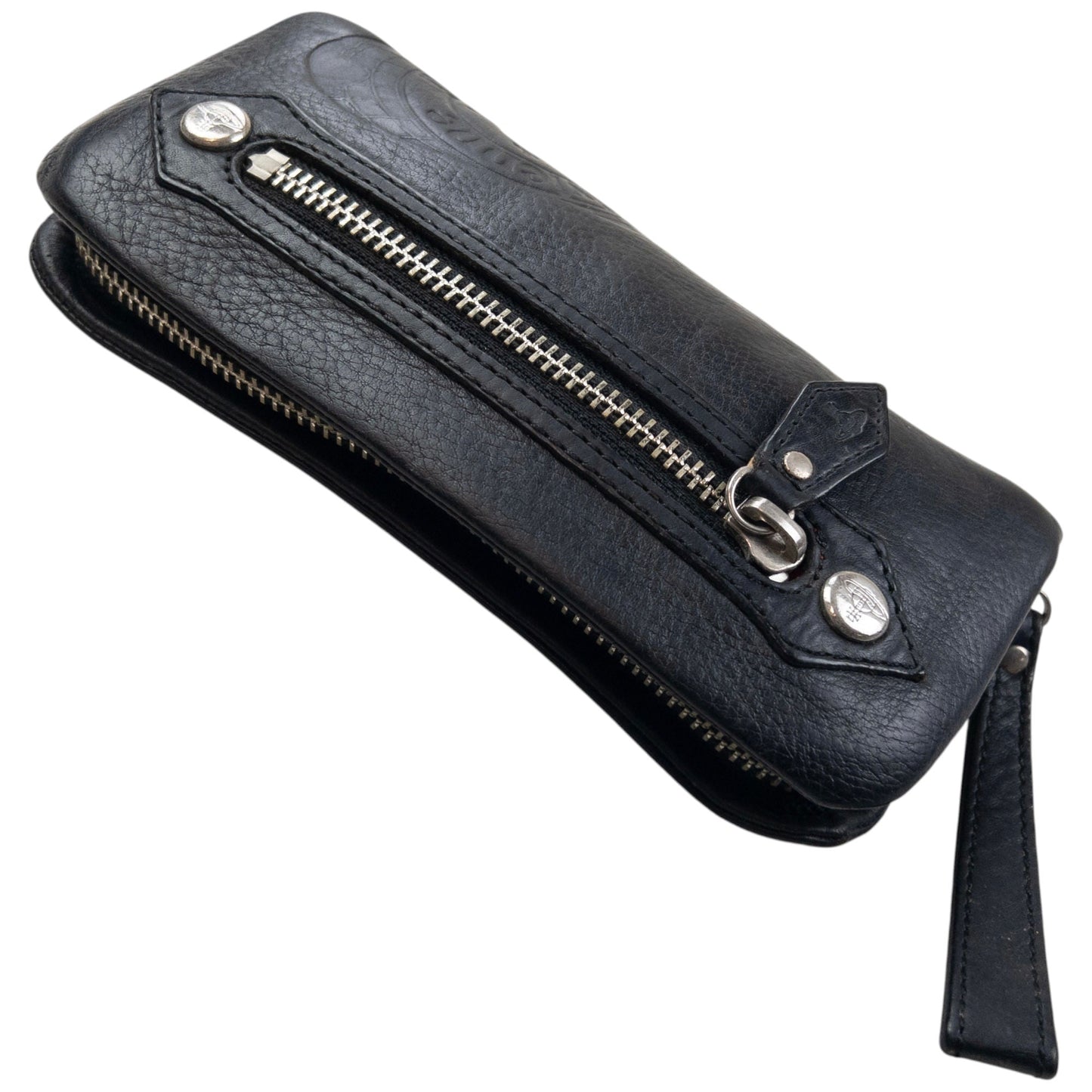 Vintage 2000s Vivienne Westwood Embossed Orb Leather Purse | O/S, Black