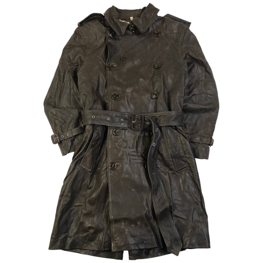 Vintage Burberry Nova Check Lined Belt Waist Leather Trench Jacket Size M | Medium, Brown