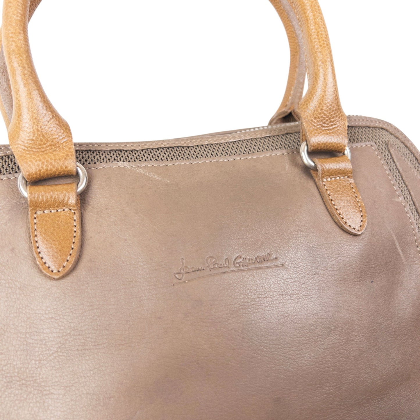 Vintage 90s Jean Paul Gaultier Leather Mesh Handbag | O/S, Brown