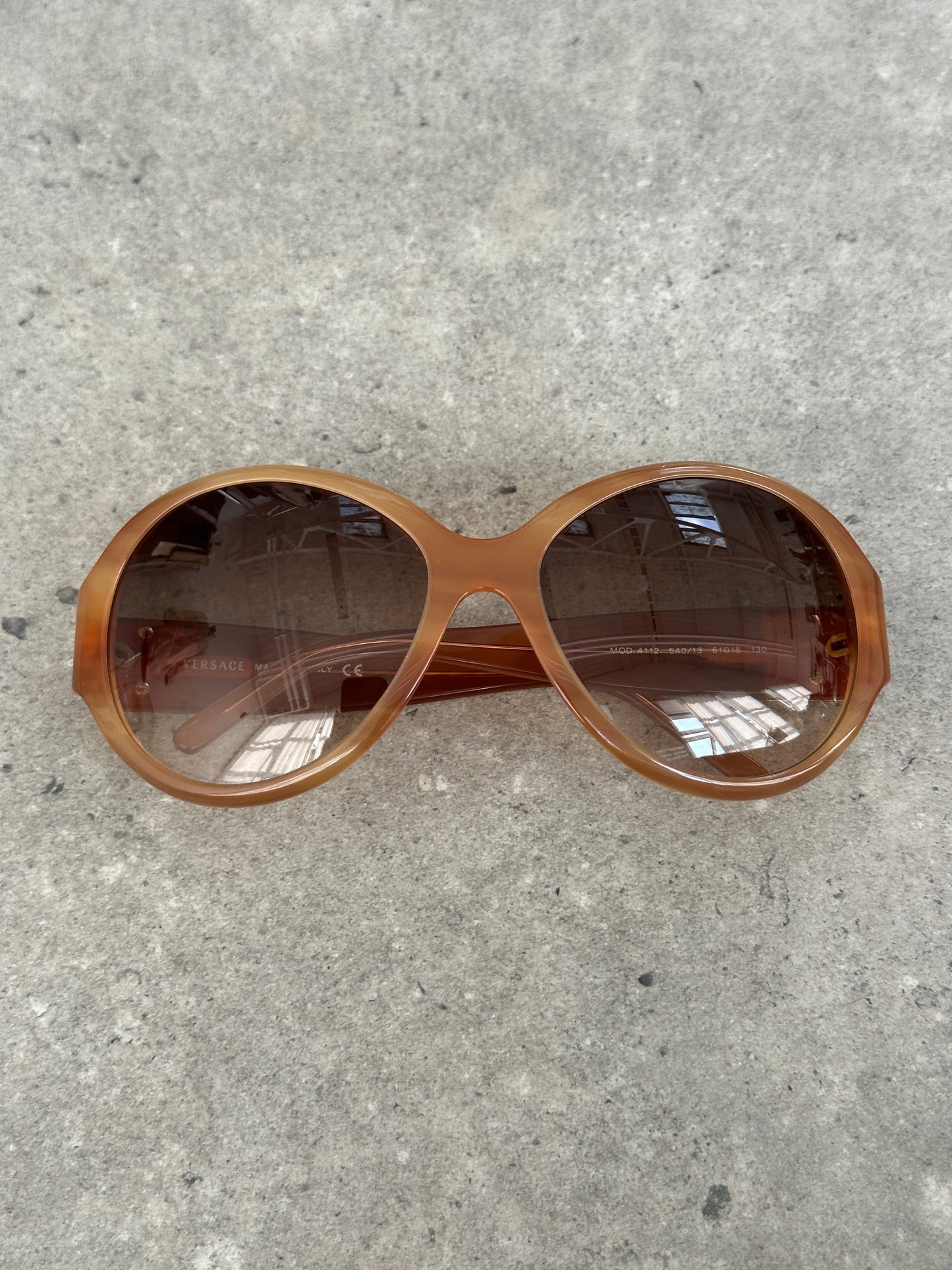 Versace 2000s Oversized Round Medusa Logo Sunglasses