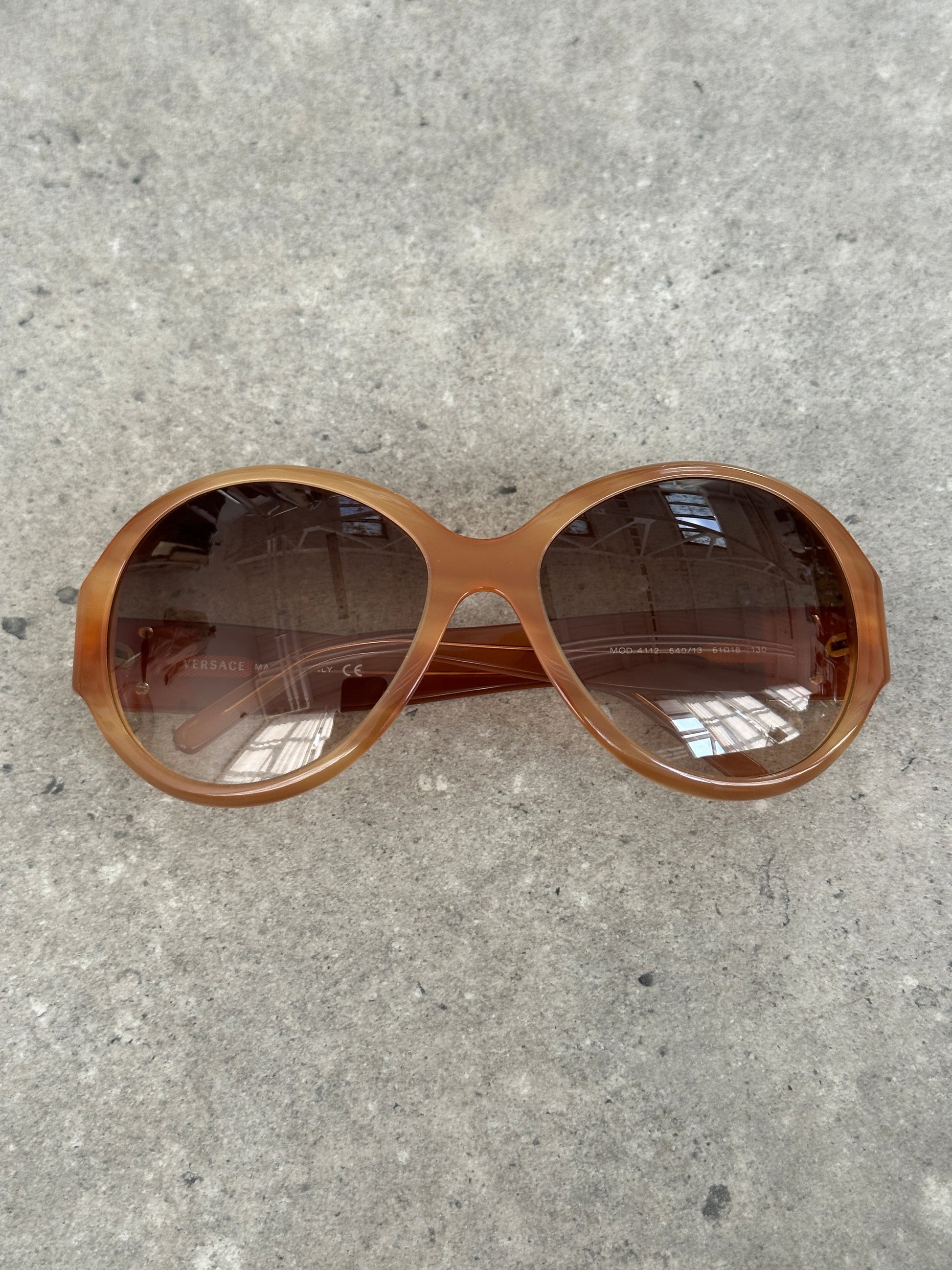 Versace 2000s Oversized Round Medusa Logo Sunglasses