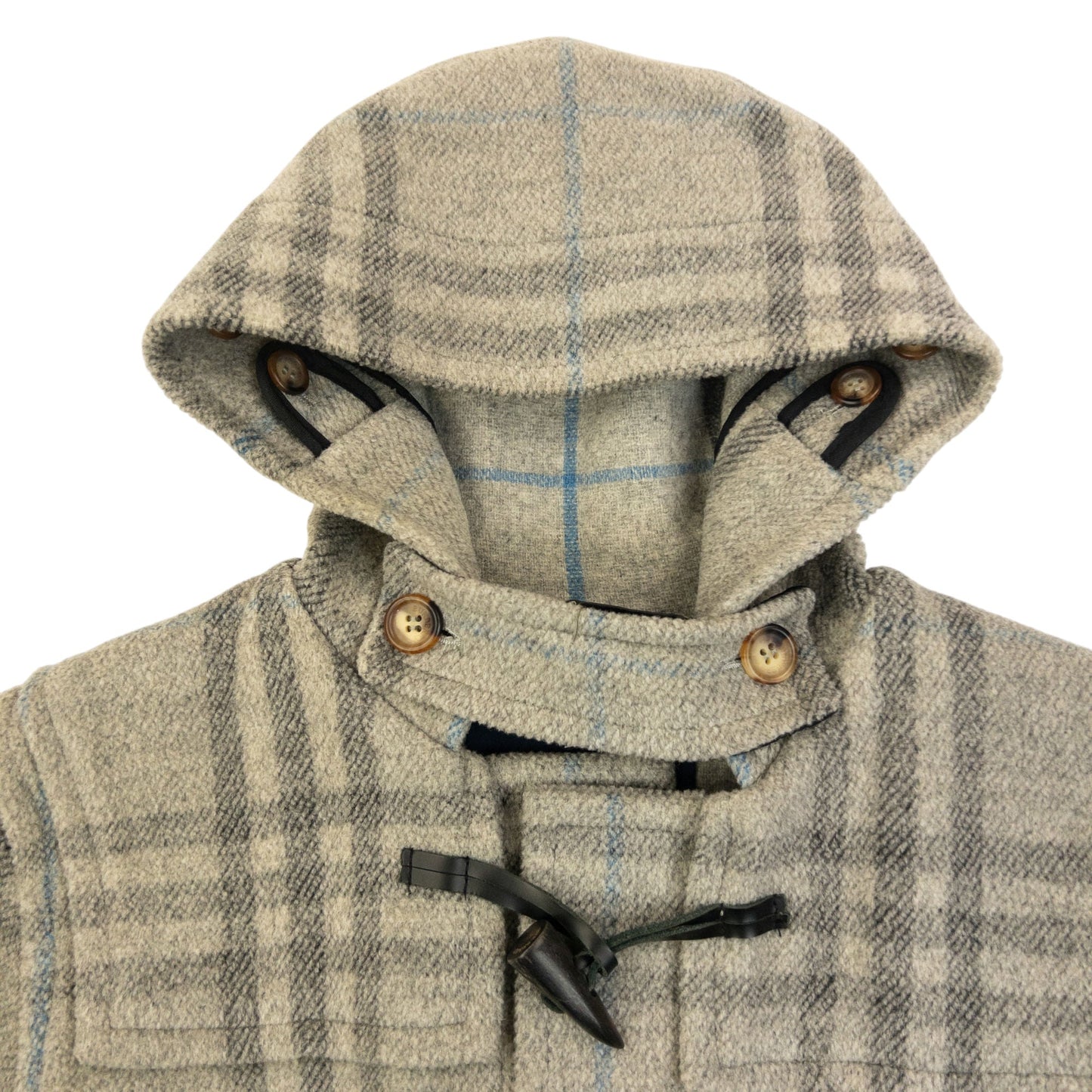 Vintage 2000s Burberry Nova Check Wool Duffle Jacket Size M | O/S, Grey