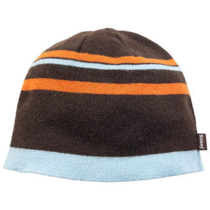 Vintage 2000s Stussy Striped Beanie Hat | O/S, Brown