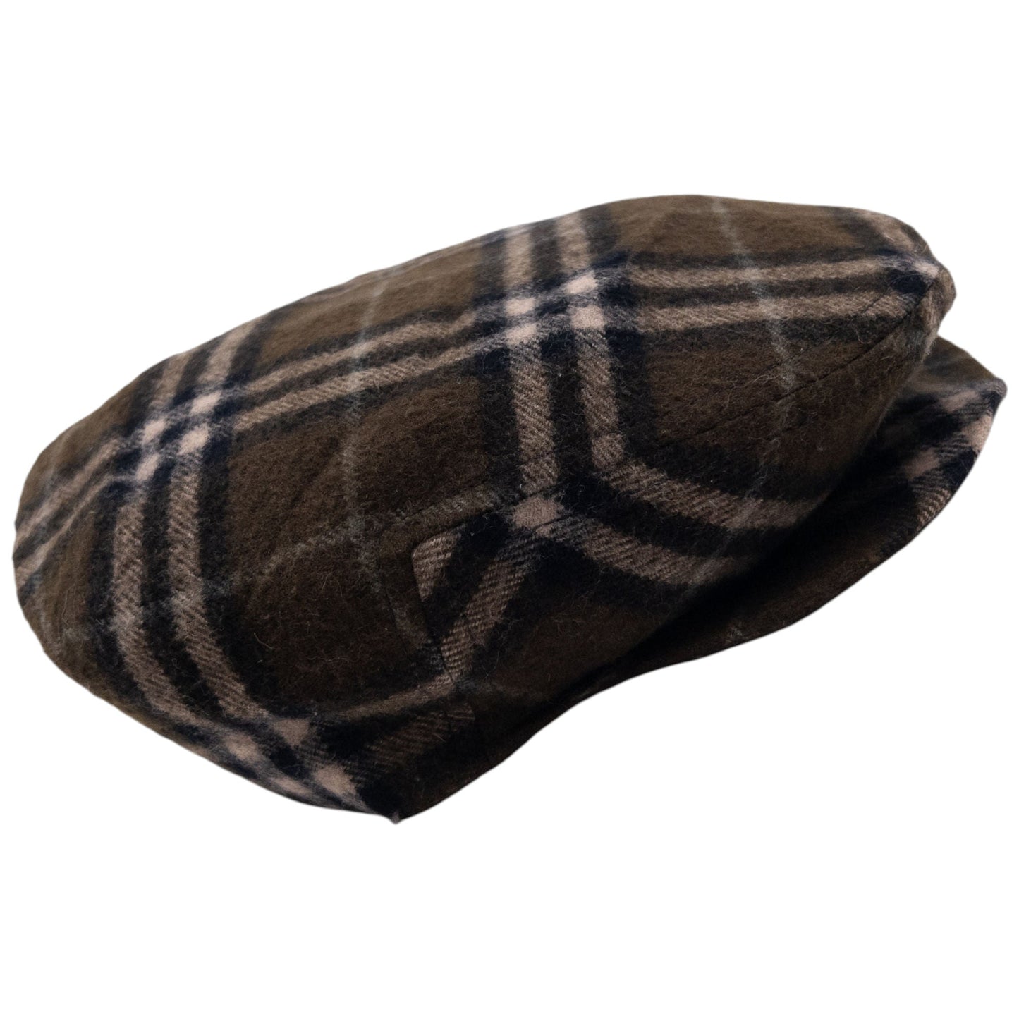 Vintage 90s Burberry Nova Check Wool Flat-Cap Hat | O/S, Brown