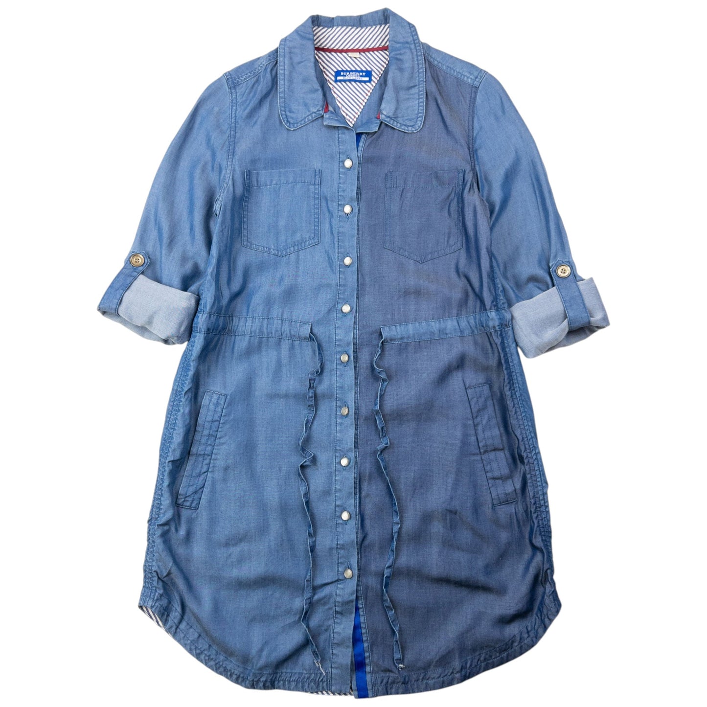 Vintage 2000s Burberry Blue Label Button Up Shirt Dress Womens Size S | Small, Blue