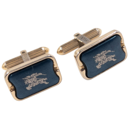 Vintage 2000s Burberry Logo Cuff Links | O/S, Blue