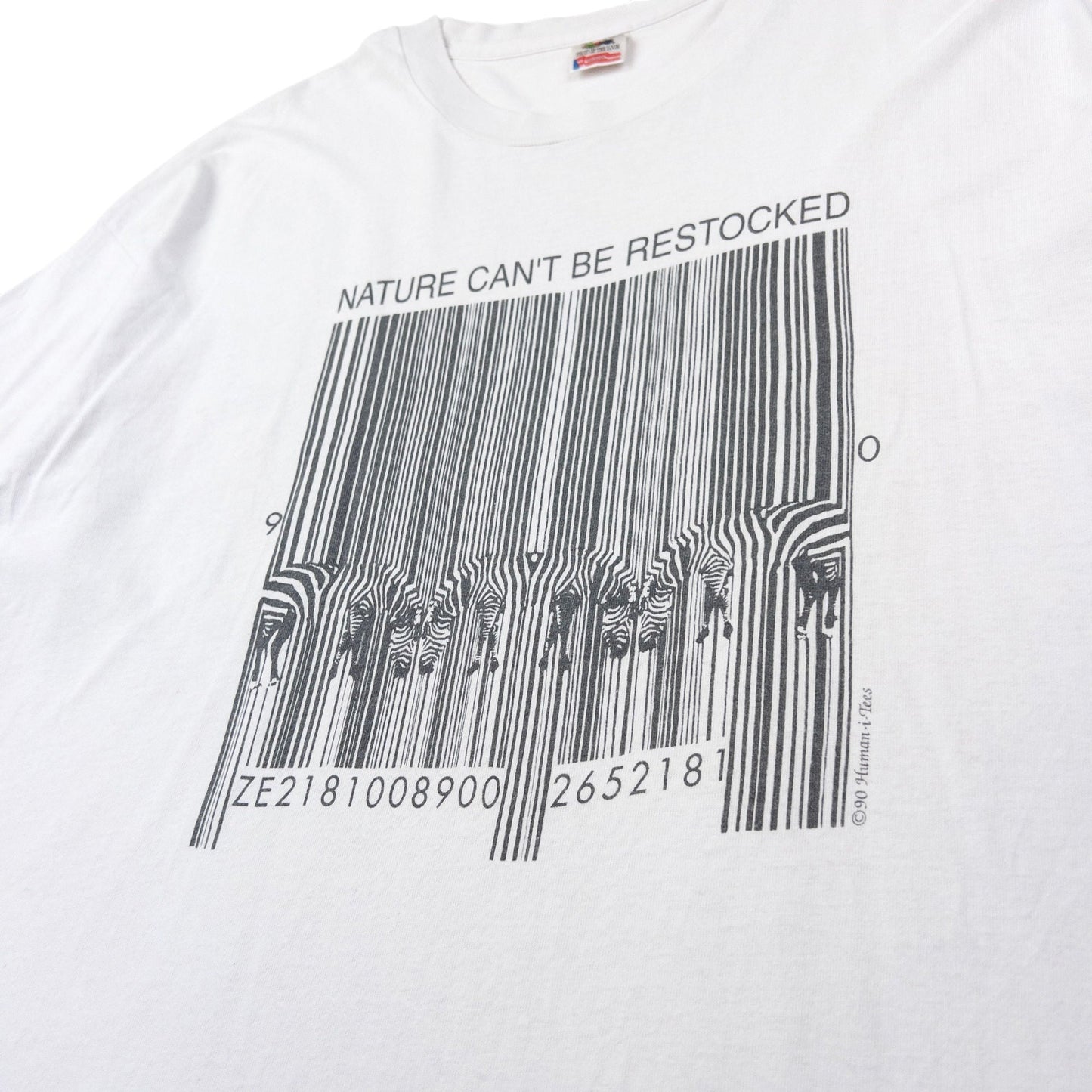 Vintage Nature Can't Be Restocked Zebra Barcode Graphic T Shirt Size XXL