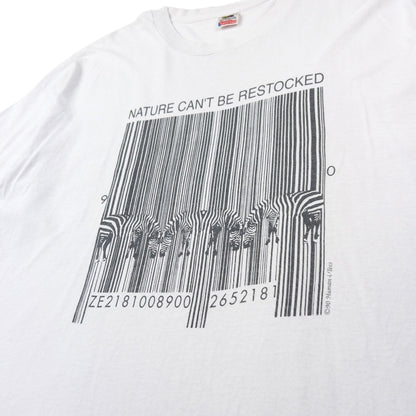 Vintage Nature Can't Be Restocked Zebra Barcode Graphic T Shirt Size XXL