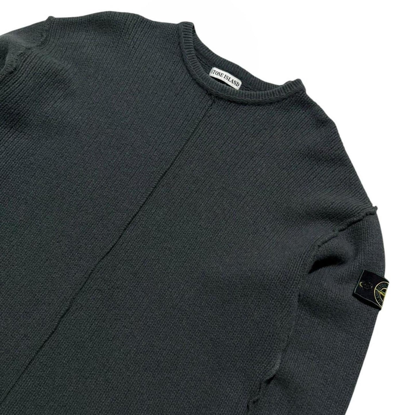 Stone Island A/W 1995 Heavy Wool Knit Pullover | XXL, Dark Grey