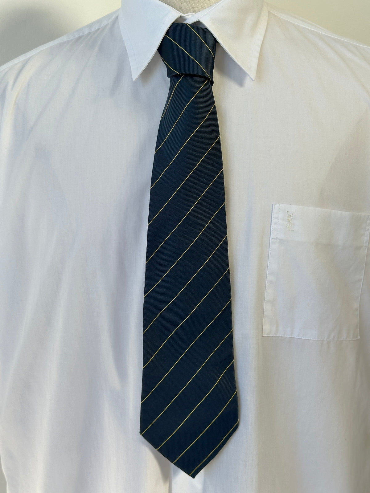 Pierre Cardin Paris 1990s Pure Silk Striped Tie