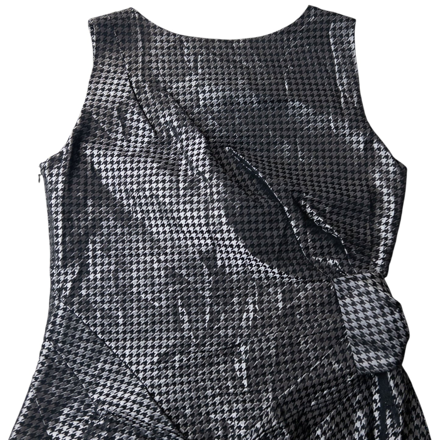 Vintage Prada Houndstooth Ruched Bow Dress Womens Size M