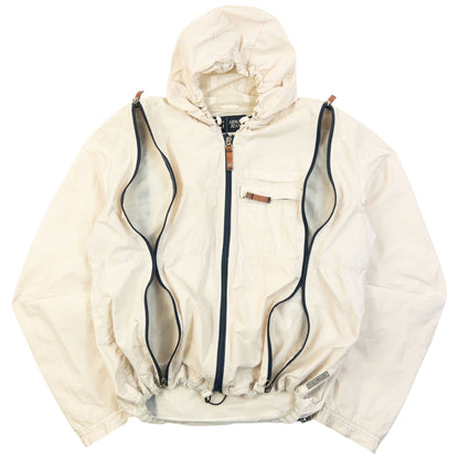 Vintage 2000s Armani Jeans Full Zip Ventilated Jacket Size S | Small, Cream