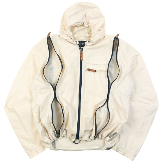 Vintage 2000s Armani Jeans Full Zip Ventilated Jacket Size S | Small, Cream