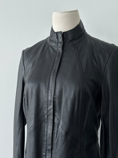 Vintage 2000s Lamb High Neck Leather Jacket - S