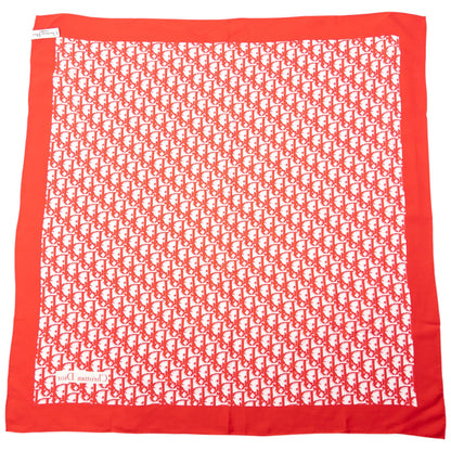 Vintage 90s Dior Monogram Pixel Silk Scarf | O/S, Red