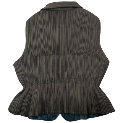 Vintage 1993 Issey Miyake Pleated Reversible Gilet Size S | Small, Brown