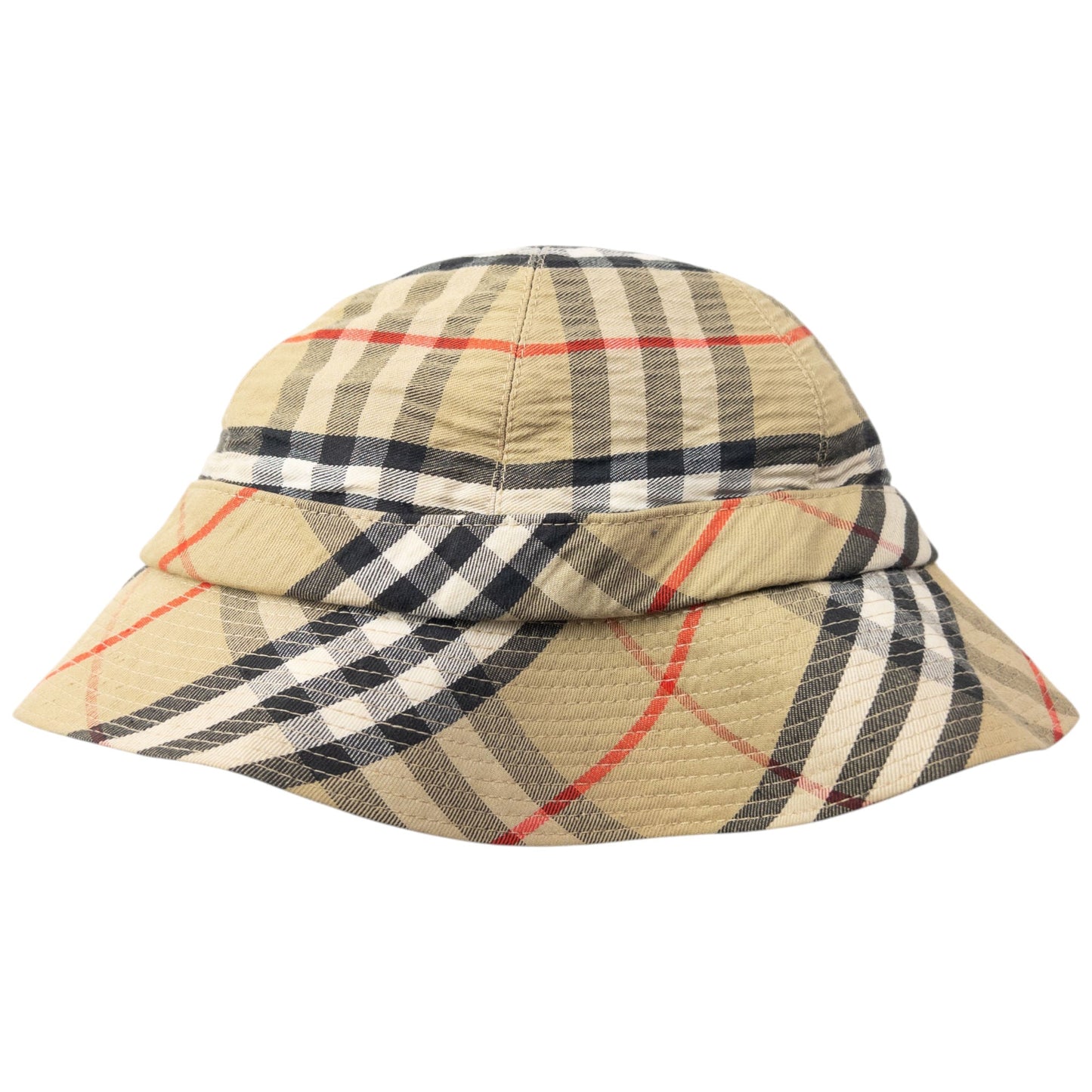 Vintage 80s Burberry Nova Check Bucket Hat Size M | O/S, Beige