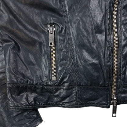 Vintage Burberry Brit Cropped Leather Jacket Womens Size M | Medium, Black