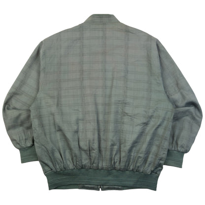 Vintage 90s YSL Yves Saint Laurent Checkered Bomber Jacket Size M | Medium, Blue