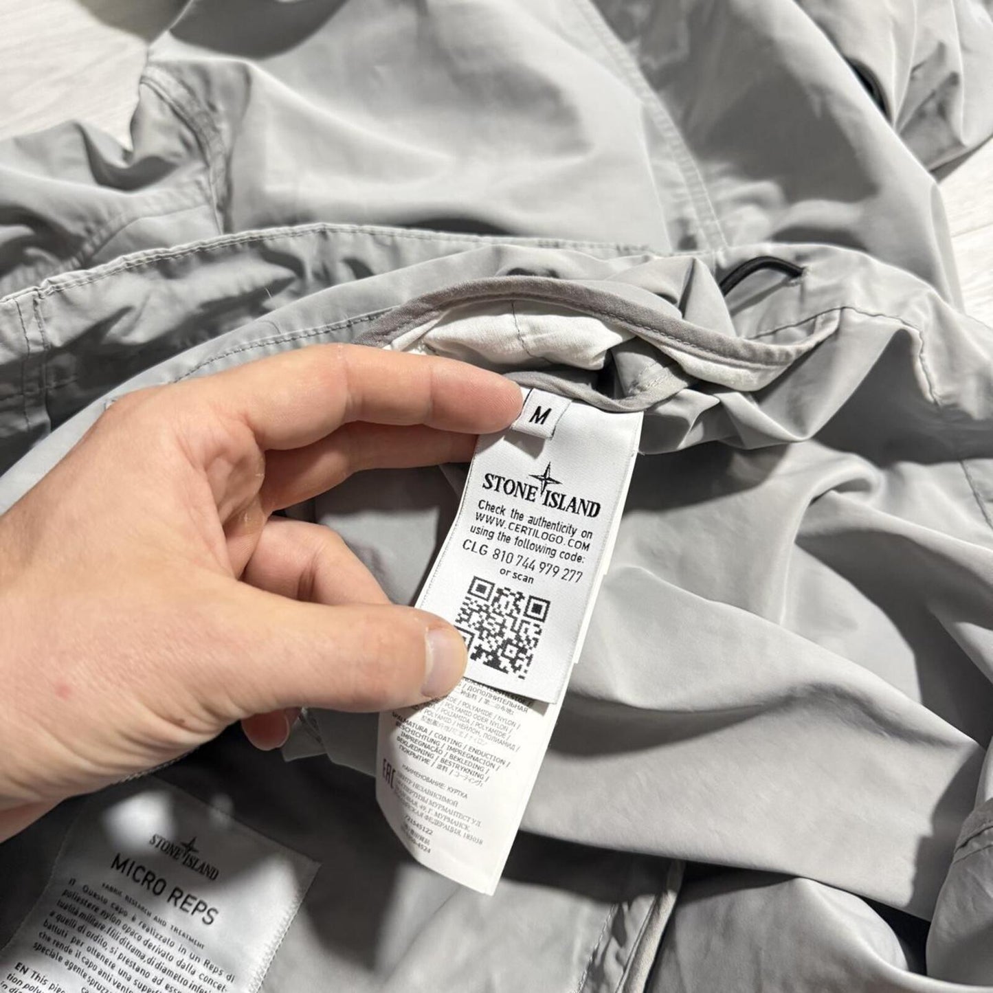 Stone Island 2020 Micro Reps Jacket | Medium, Light Grey