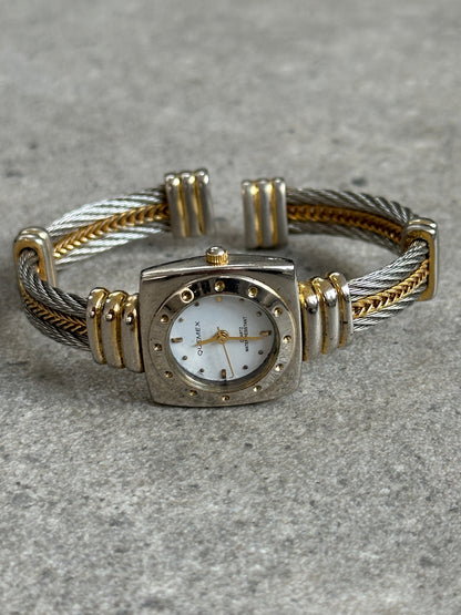 Vintage 1980s Two Tone Quartz Bracelet Watch