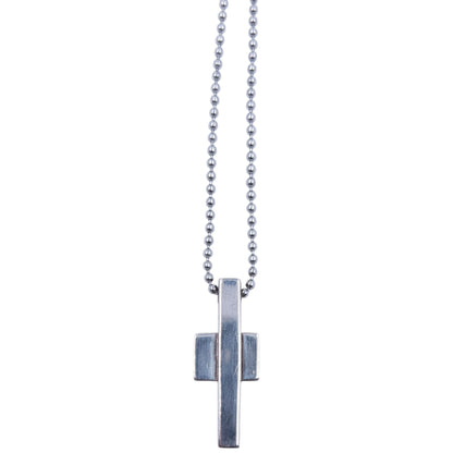 Vintage 2000s Gucci Silver Cross Pendant Necklace | O/S, Grey