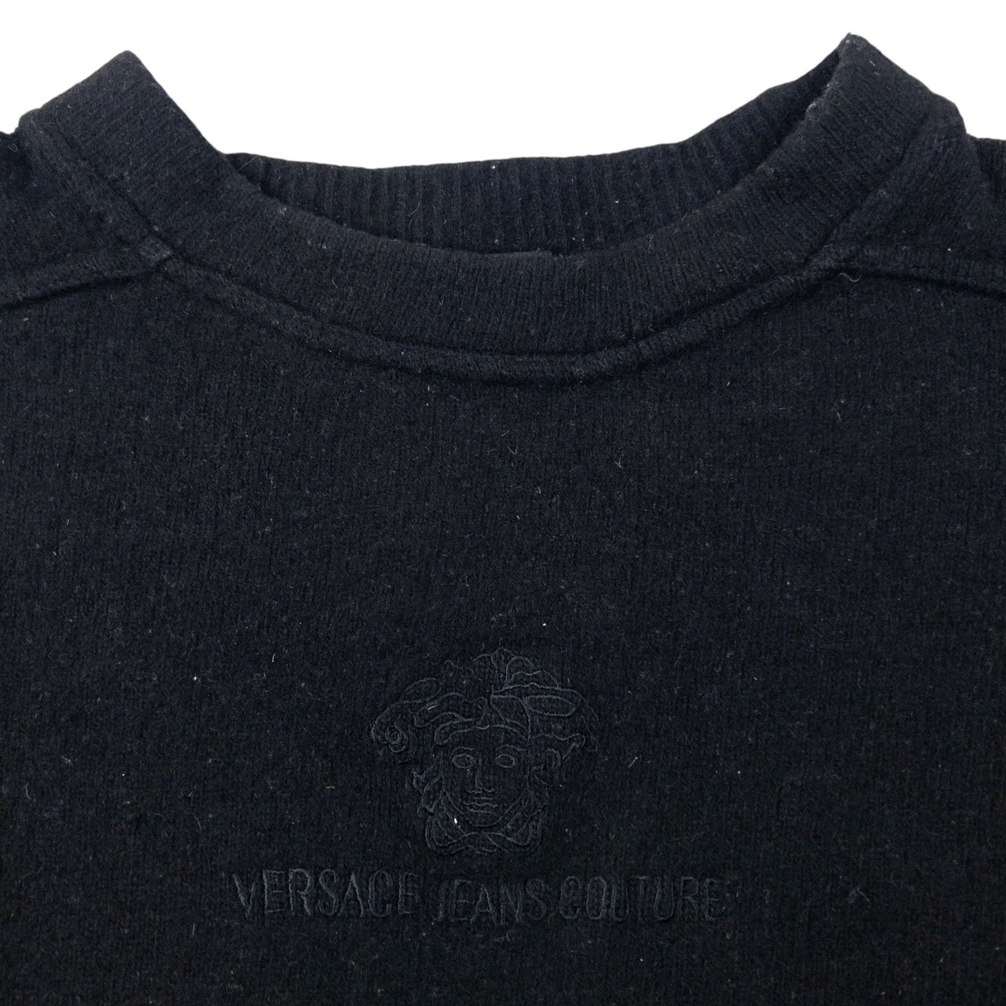 Vintage 2000s Versace Jeans Couture Wool Jumper Womens Size M | Medium, Black