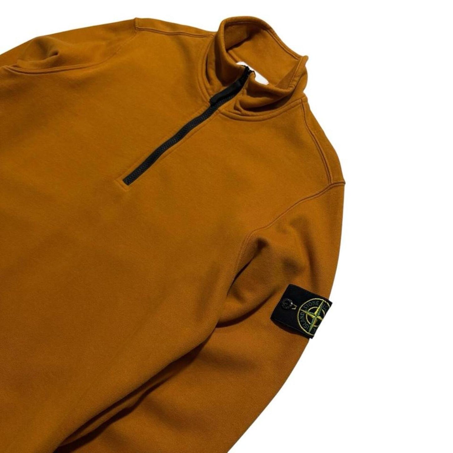 Stone Island Orange Quarter Zip Pullover | Medium, Orange