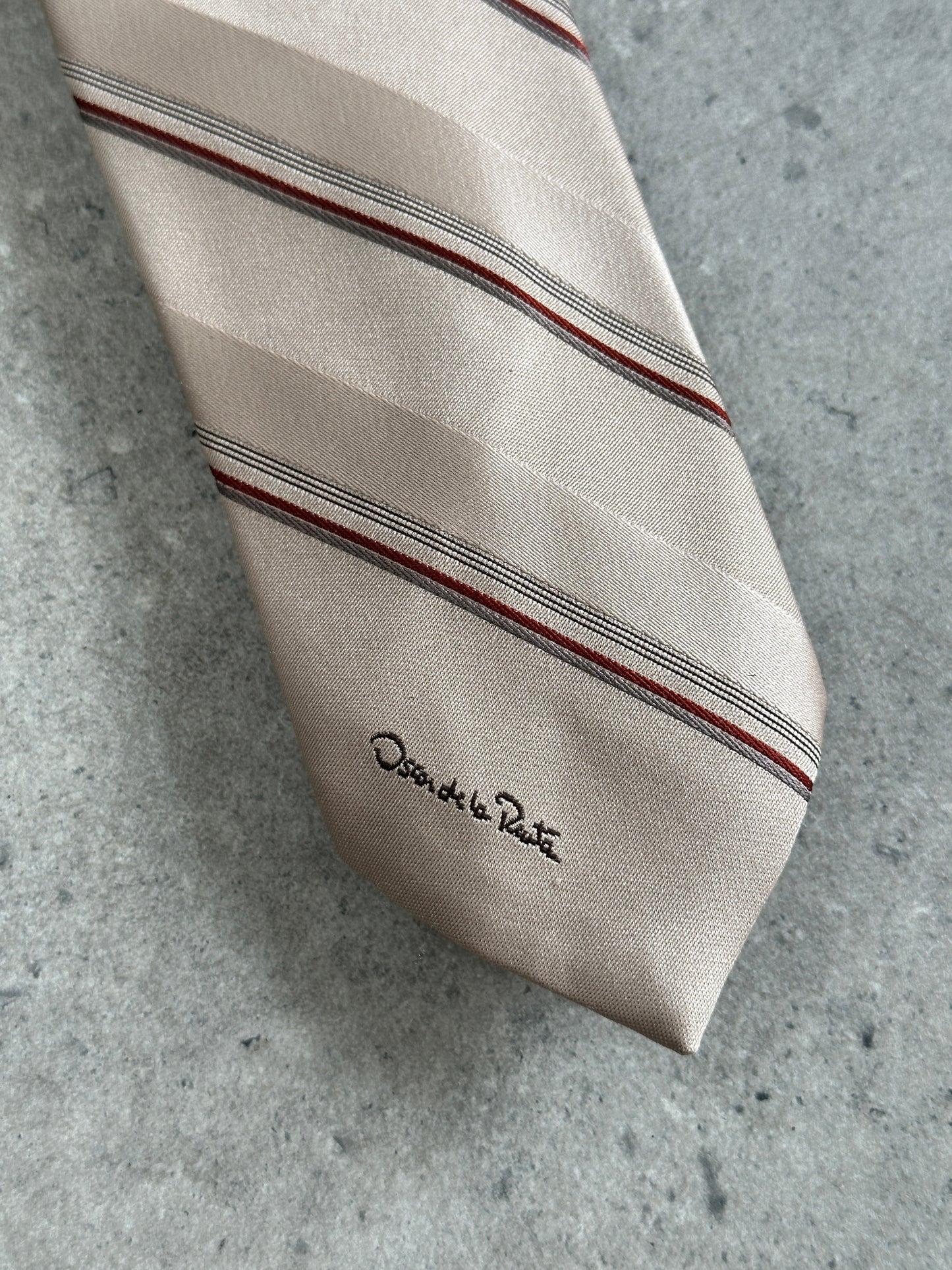 Oscar De La Renta 1990s Striped Tie