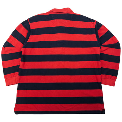 Vintage Burberry Striped Long Sleeve Polo Shirt Size L
