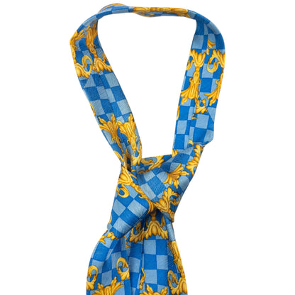 Vintage Gianni Versace Checkered Baroque Silk Tie