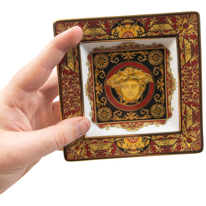 Vintage 2000s Versace Rosenthal Medusa Pattern Ash Tray | O/S, Rose